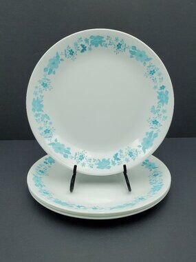 Corelle Pioneer Woman Evie Teal Dinner Plates Corning Teal Blue Floral Plates